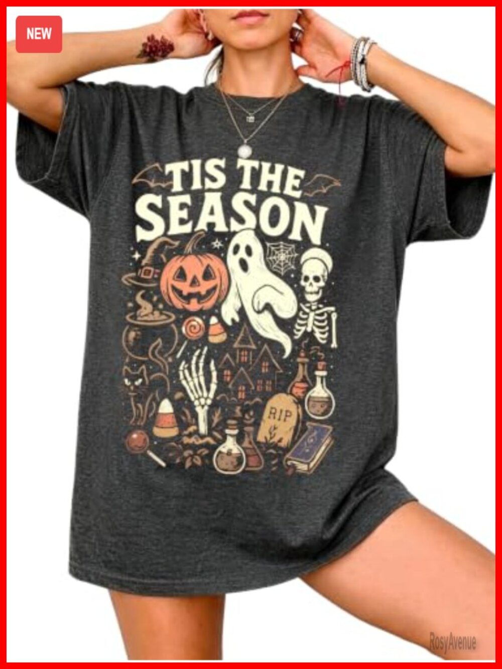 Oversized Halloween Graphic Tee Ghost Pumpkin Crew Neck Short Sleeve